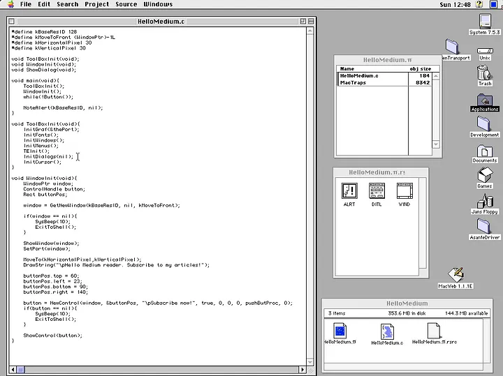  Среда разработки в системе Macintosh 