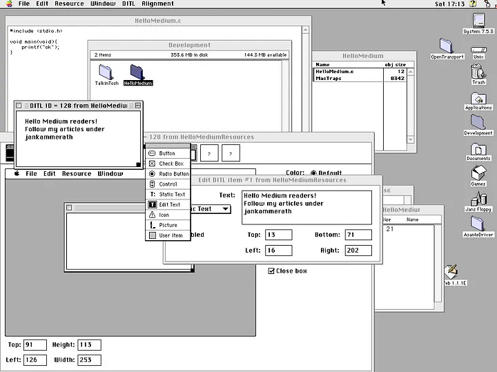   ResEdit 2.1.3 на Macintosh System 7.5 